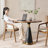Nut-brown Round Solid Wood Dining table-1452377830