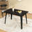 Black Wood Solid Legs Dining Table-1715758738