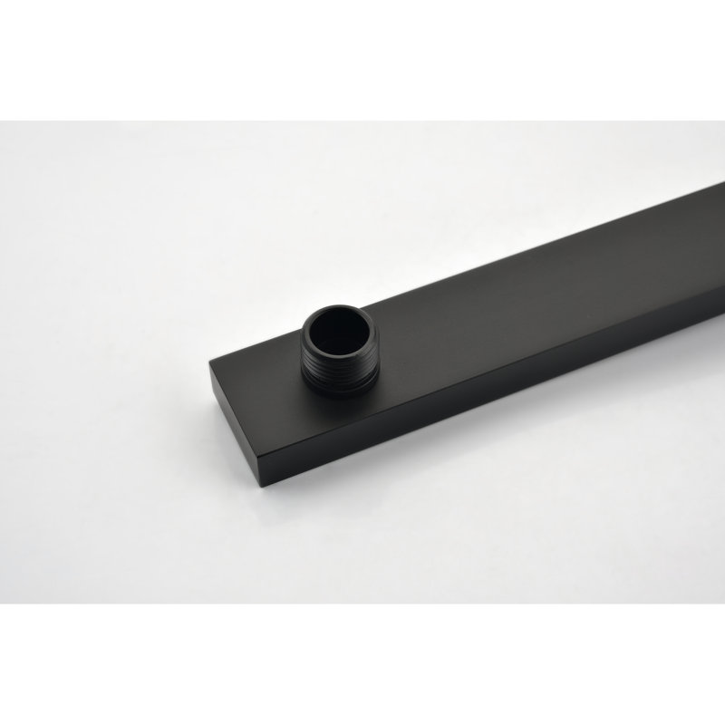 Système de douche noir mat pour salle de bain avec pomme de douche carrée, douche à main, jets pour le corps et baignoire à 3 valves d'équilibre