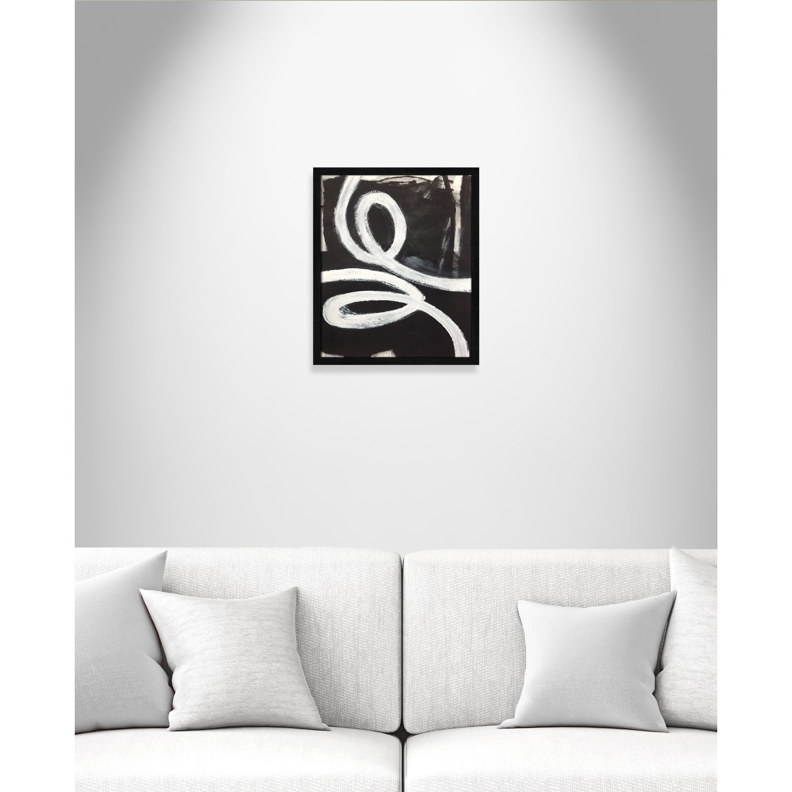 Swirly Swirls I by Casa Fine Arts, Black Slim Unmatted Picture Framed, 19" H x 16" W x 0.75" D