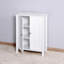 Armoire de rangement pour salle de bain avec tablette réglable à double porte, blanc
