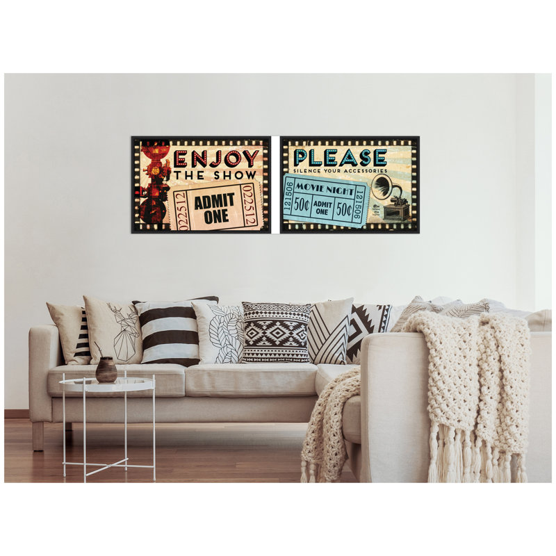 "Vintage Movie billets", ensemble de 2 toiles encadrées par Corinna Buchholz de Piddix