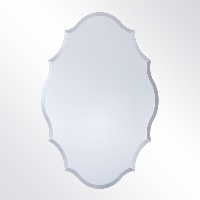 Miroir d'appoint mural biseauté festonné sans cadre, 36 po x 24 po