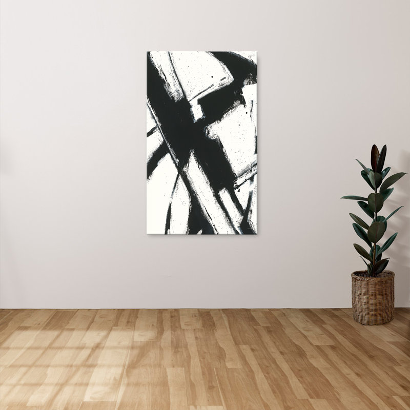 "Expression Abstract I White" by Shirley Novak Print on Canvas, 18" H x 30" W