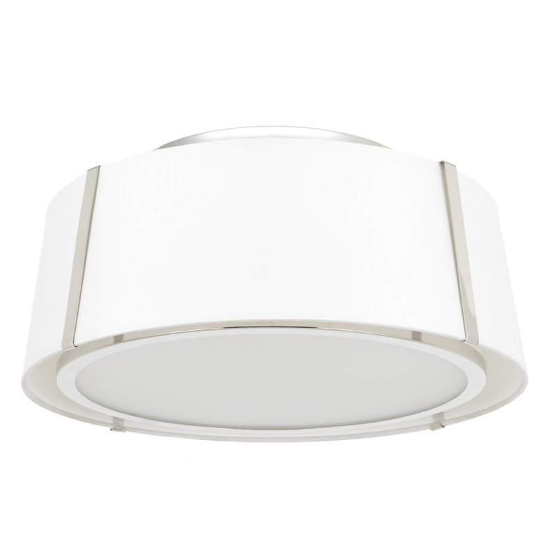 Plafonnier semi-encastré 3 lumières 18 po Aulait, Nickel poli