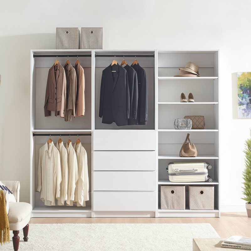 Kalinikos Freestanding Walk in Wood Closet System, White