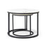 Ensemble de 2 tables basses circulaires à motif rond en marbre et en bois-1444054512-1444054518