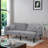 Jynae Linen Tufted Back Convertible Sofa Bed Sleeper