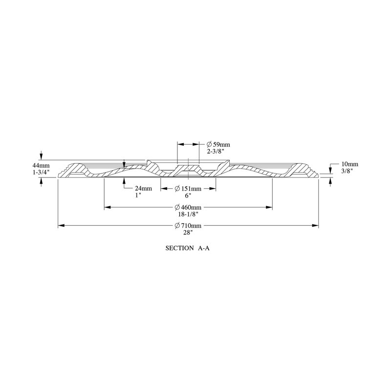 Médaillon de plafond en polyuréthane apprêté blanc 28 po x 28 po x 1-3 / 4 po