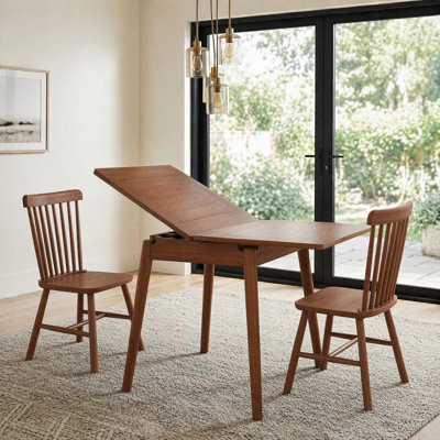 Table de salle à manger extensible en bois massif Abhinav de 23,6 à 47,2 pouces pour 2 à 6 personnes