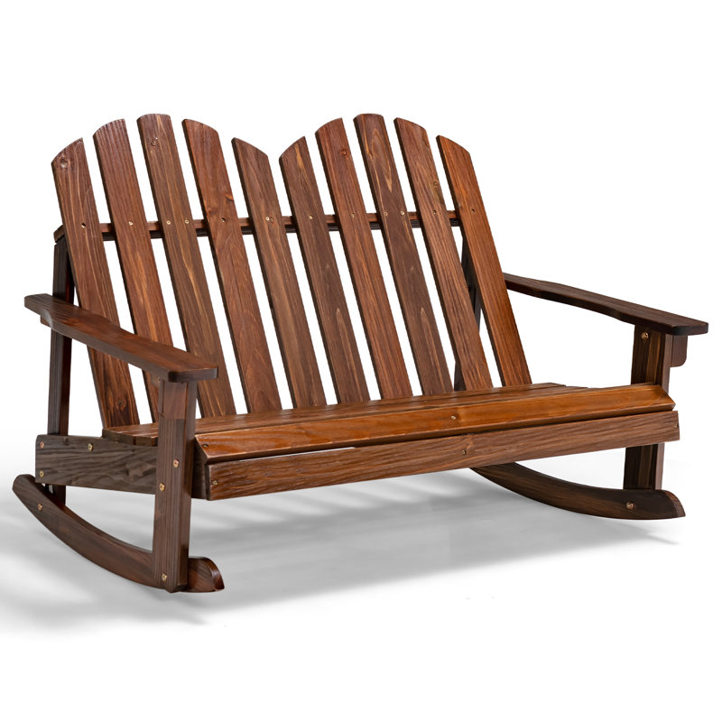 Chaise Adirondack d'extérieur en bois Tabris, Café