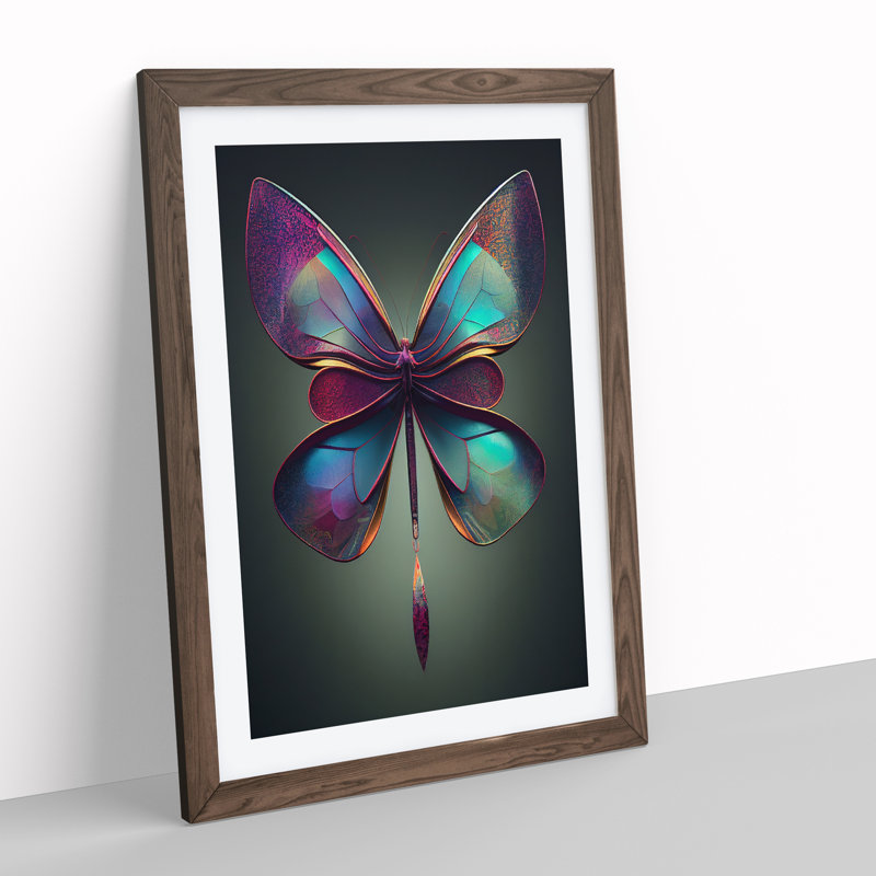 Otherworldly Butterfly - Framed Print, 46cm H x 34cm W x 2cm D, Walnut