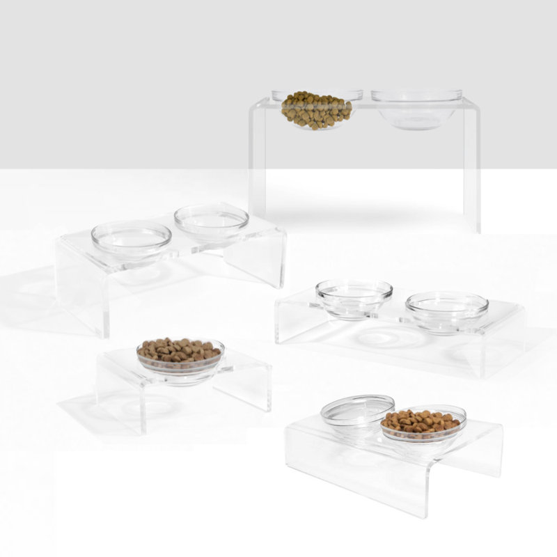 Mangeoire en verre, 4 tasses