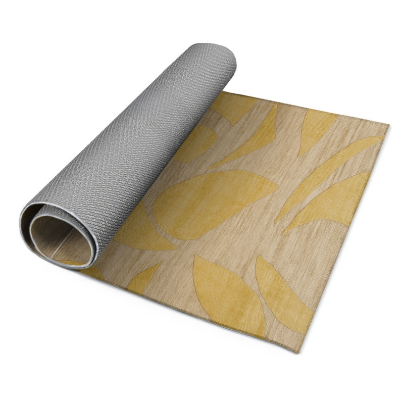 Tapis brun abstrait intérieur et extérieur, Rectangulaire 3 pi x 5 pi