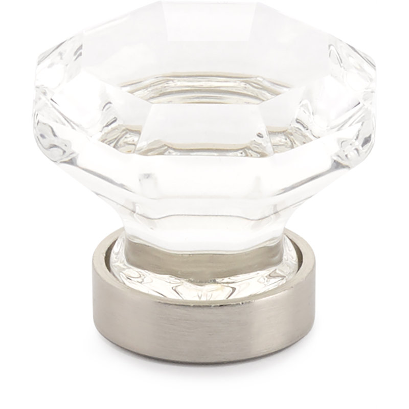 Old Town 1" Length Geometric Knob, 1.25" H x 1.25" W x 1.13" D, Satin Nickel