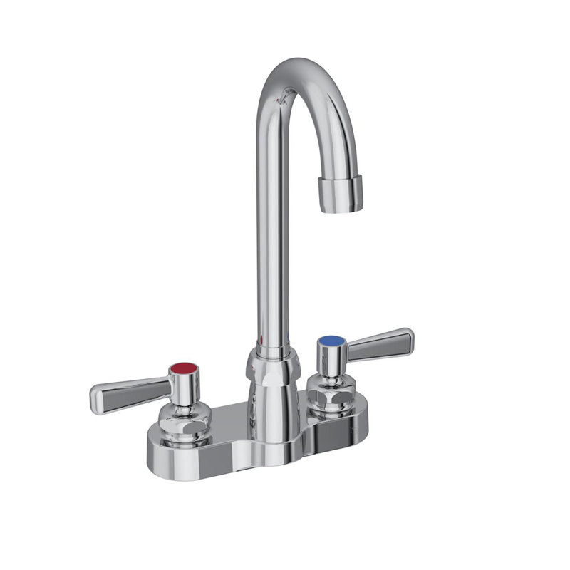 Ensemble de robinetterie 4 po avec robinet de terrasse exposé 4 po et bec de col de cygne 4 po - chrome
