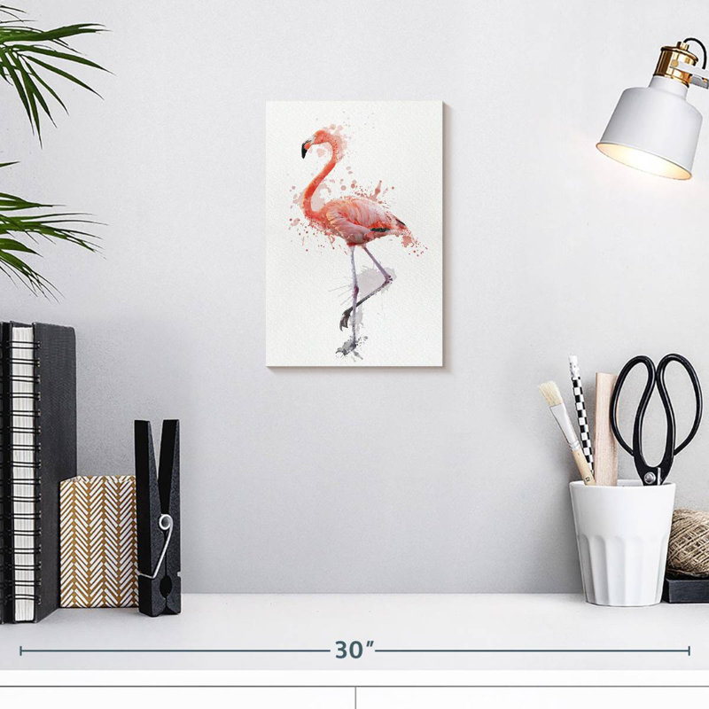Flamant rose Brampt, H 12 po x l 8 po