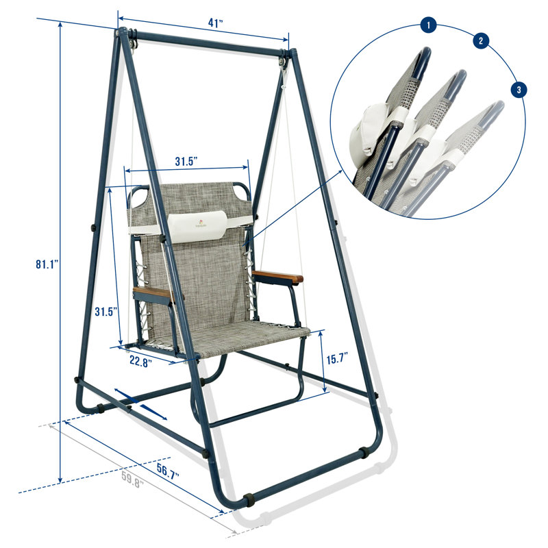 Support de chaise hamac en acier, Bleu