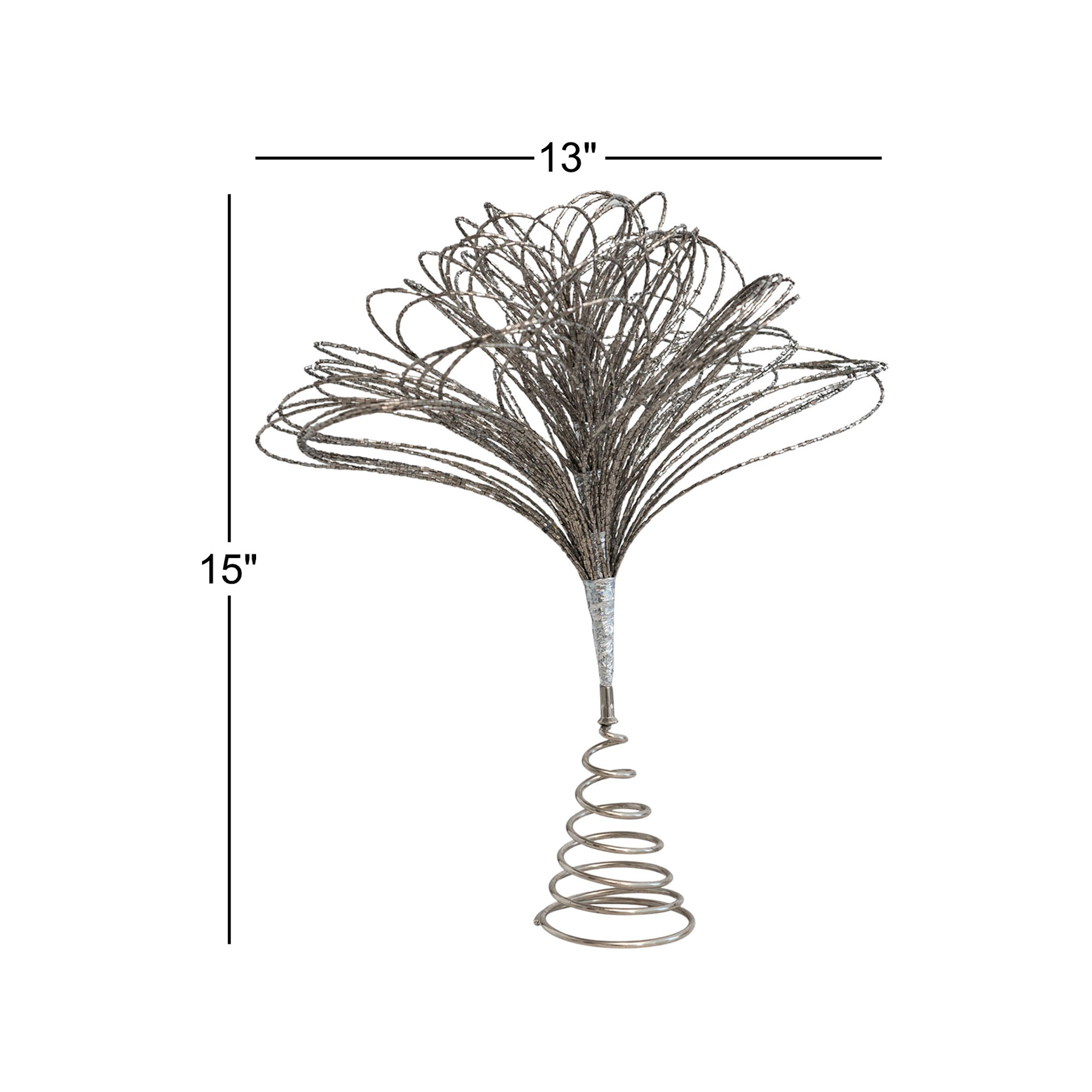 Inisha Annual Ornament Tree Topper, 15" H x 13" W x 13" D, Gunmetal