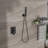 Dual Shower Head  10 Inch Ceiling Mount Square Shower System With Roughin Valve, Oil Rubber Bronze-129525275