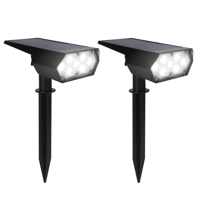 Matte Black Solar Powered Integrated LED Spotlight