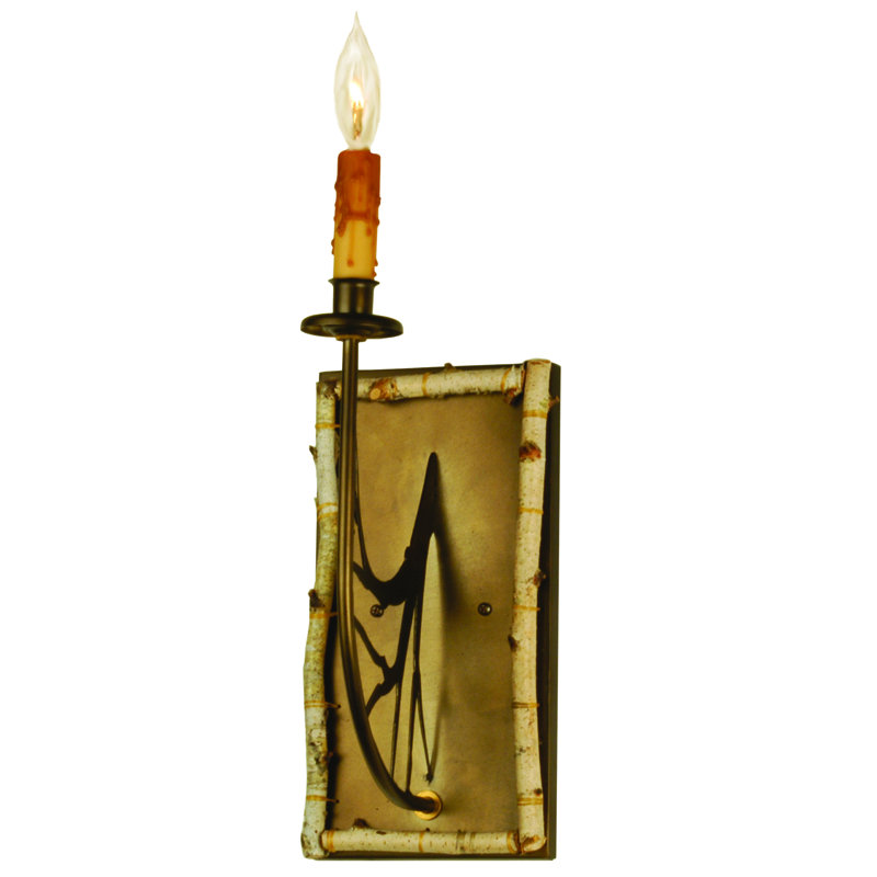 Rustic Lodge Candle Wall Light