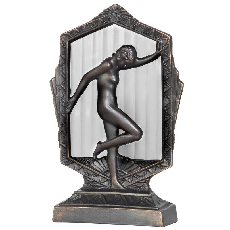 9" High Deco Posing Lady Accent Lamp, White