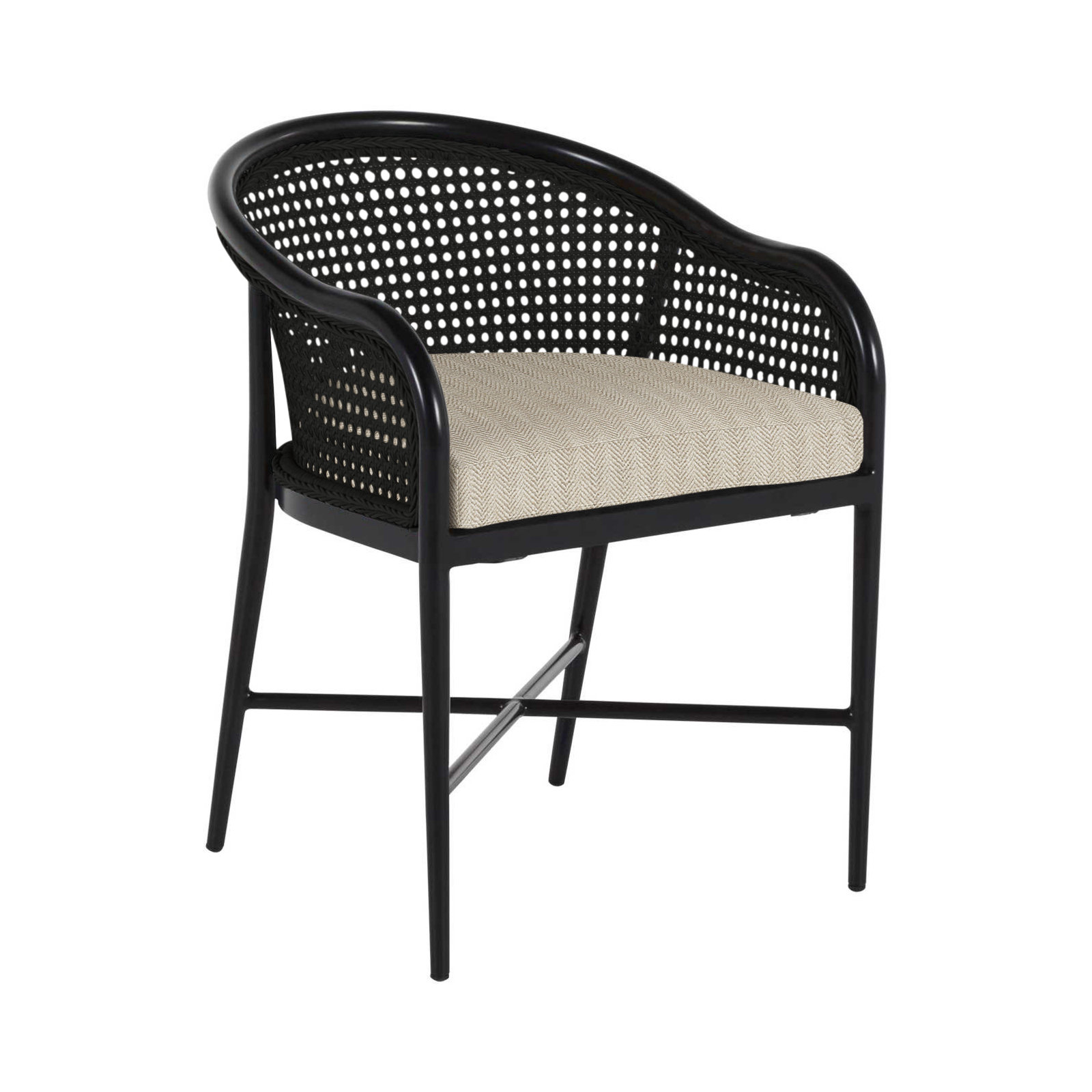 Havana Cane N-Dura Resin Wicker Outdoor Arm Chair, Chalk/Natural Cane, Perigold Poros Sage, Welt