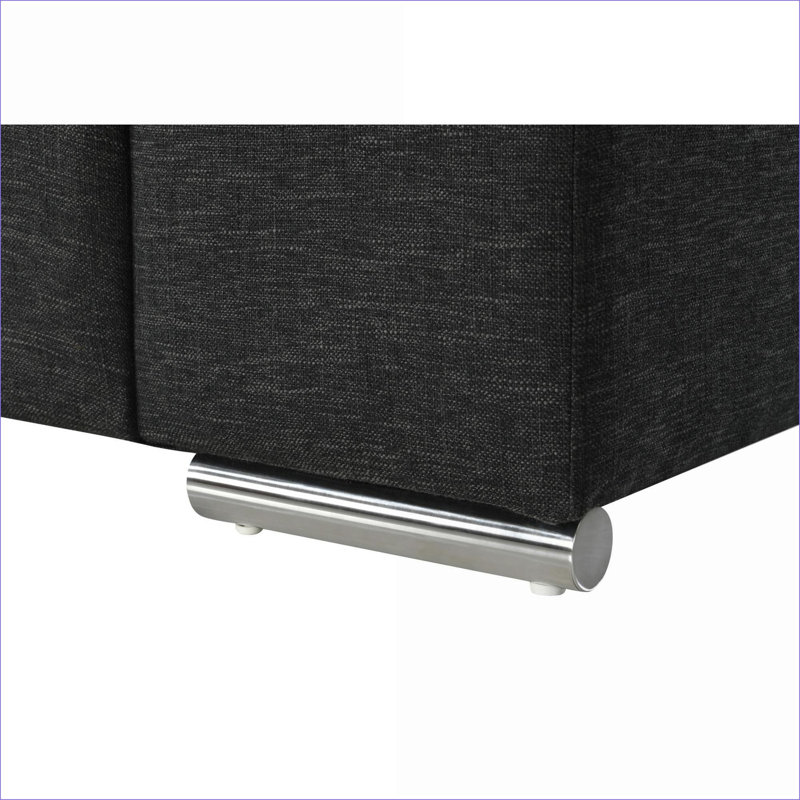 Fauteuil d'appoint rembourré en tissu de lin noir Gianna, siège simple confortable pour adultes, pour la chambre à coucher du salon