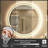 Round Framed Dimmable LED Anti-Fog With 3 Color Adjustment Bathroom Mirror Front&Backlit Vanity Mirror with Tempered Glass-105502963-105502954