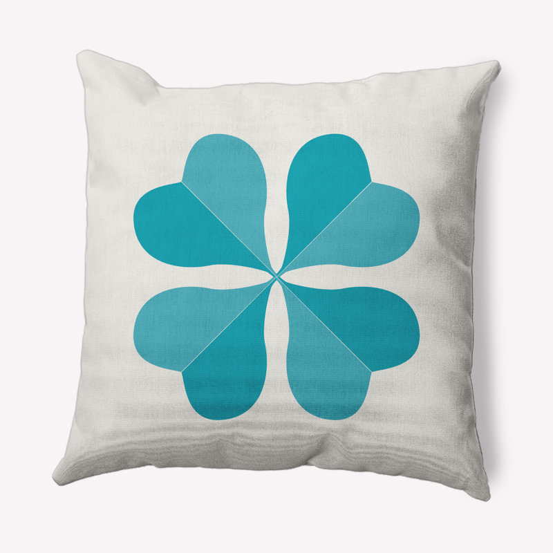 Housse et insert de coussin carré d'extérieur Lucky Clover St. Patrick's Day, Bleu explorateur, 20 po x 20 po