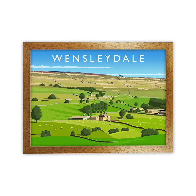 Wensleydale 3 by Richard O'Neill - Print, Brown Framed, 24cm H x 34cm W x 3cm D