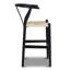  Tabouret de comptoir en bois massif avec assise tissée-572450058