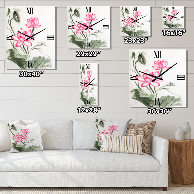 Horloge murale Lotus et la libellule I, Petit