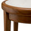 Side Table Hensley Round Mahogany Wood Caramel Finish Beige Marble