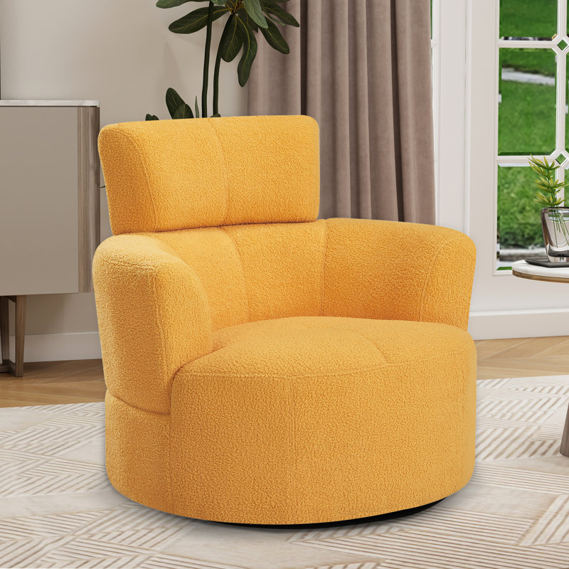 Fauteuil demi-tonneau pivotant l 36,98 po, Jaune