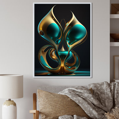 Rhythm of Infinity 3D Turquoise Gold Sphere I - Print