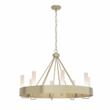 Banded 8 - Light Unique / Statement Wagon Wheel Chandelier