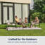 Ensemble de conversation pour patio 4 pièces East Oak - Abricot-1358112448-1358112451