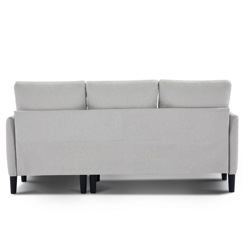 Canapé modulaire rembourré avec méridienne, Mélange de lin gris