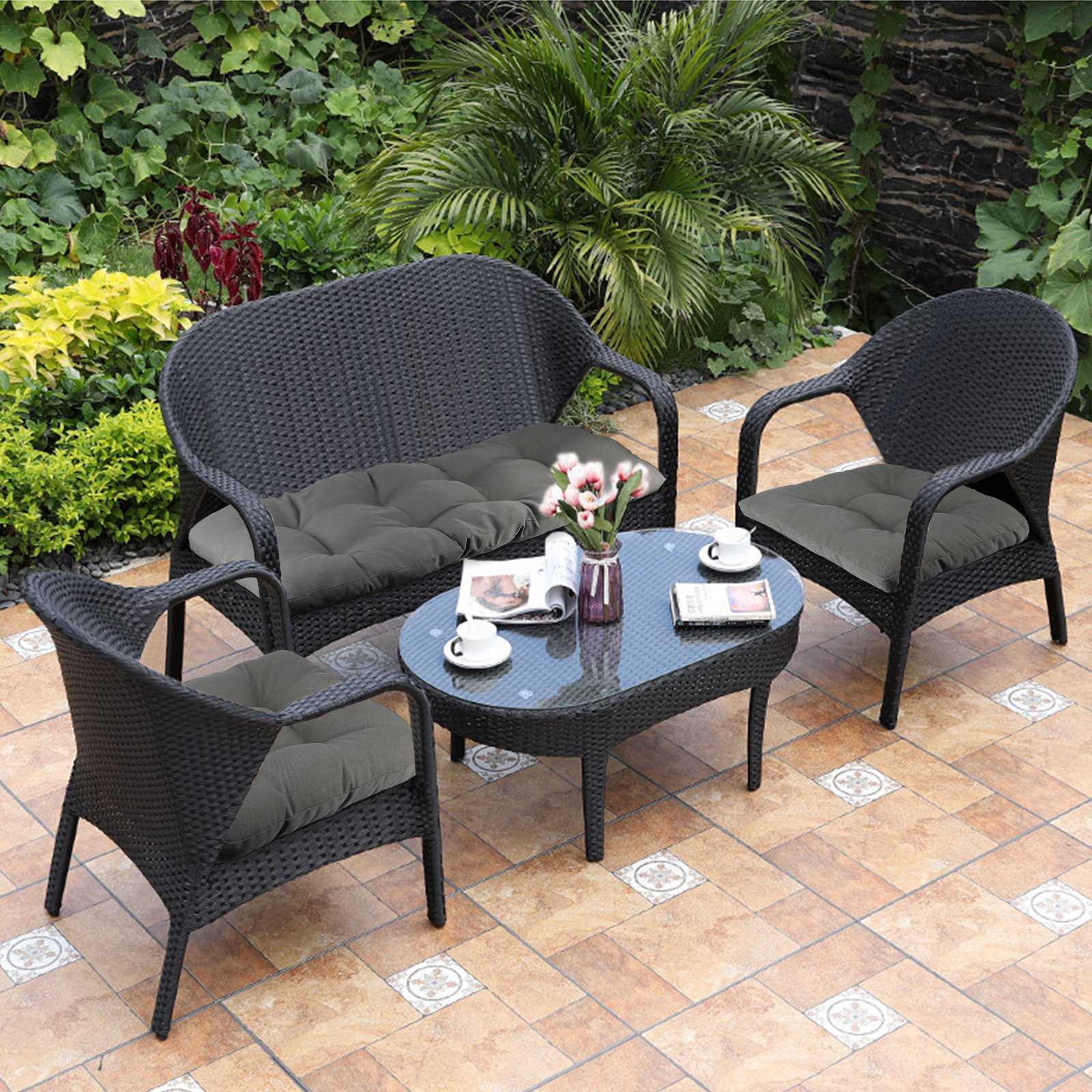 Piece Outdoor Wicker Chair Cushions RSH Decor Resort Spa Home