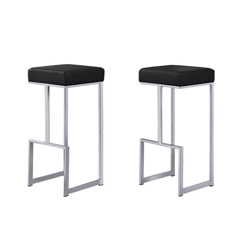 Tabouret de bar et de comptoir Jochebed, Argent, Noir, Tabouret de bar (siège d'une hauteur de 31 po)