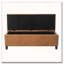 Banc repose-pieds avec rangement, surface en polyuréthane brun, pieds en bois d'hévéa-337620579