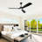 60" 3 - Blade Propeller Ceiling Fan With LED Lights And Remote Control-560736066