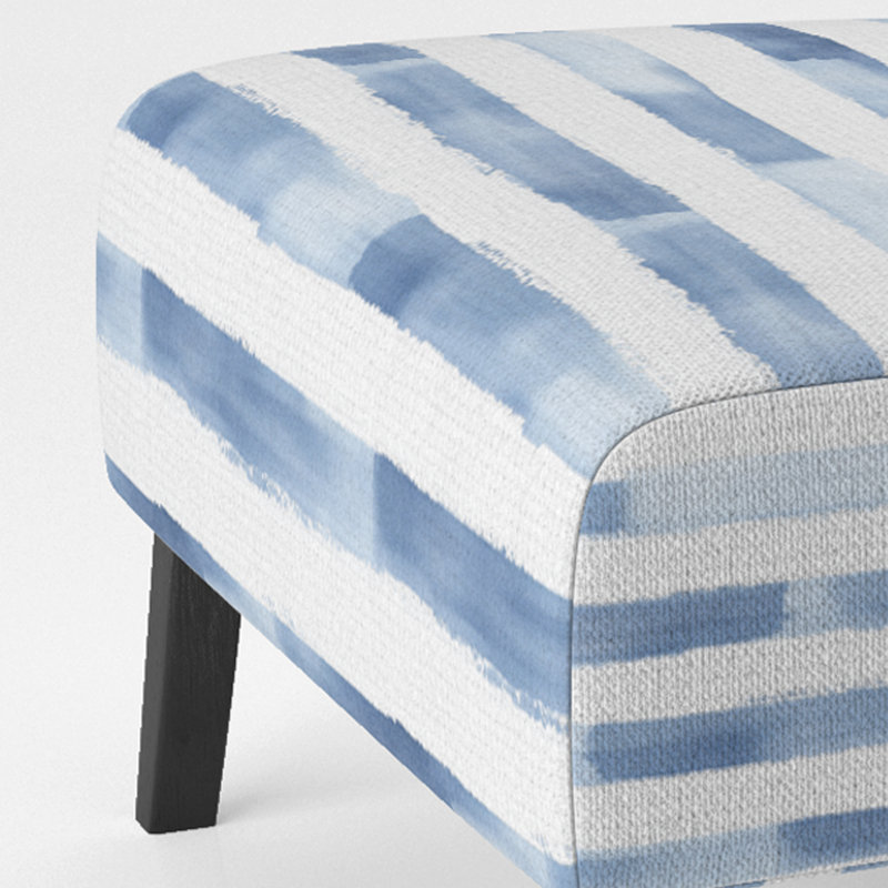 Fauteuil de chambre moderne et rembourré bleu et blanc, Pantoufle sans accoudoirs