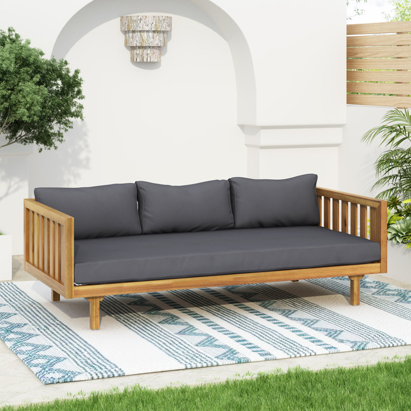 Claremont 3 Seater Daybed (Dark Gray), Dark Gray, Teak