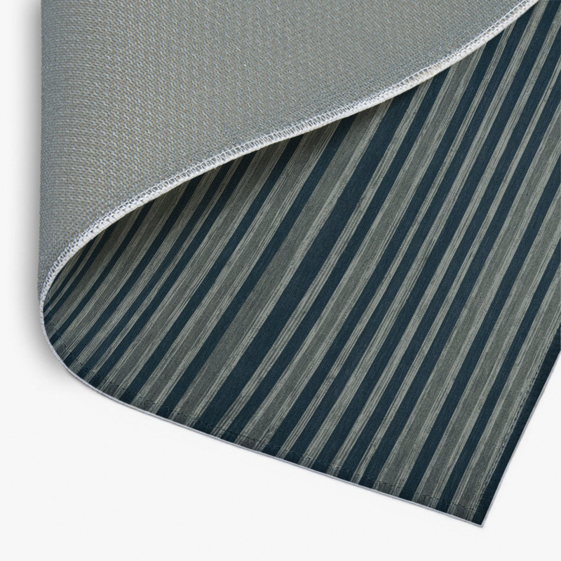 Tapis intérieur / extérieur bleu HorizontalStripes, Rectangulaire 8 pi x 10 pi