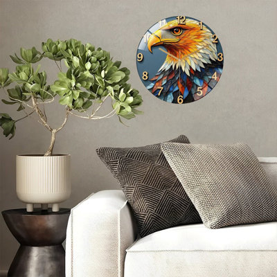 Horloge murale aigle, horloge murale 12 po