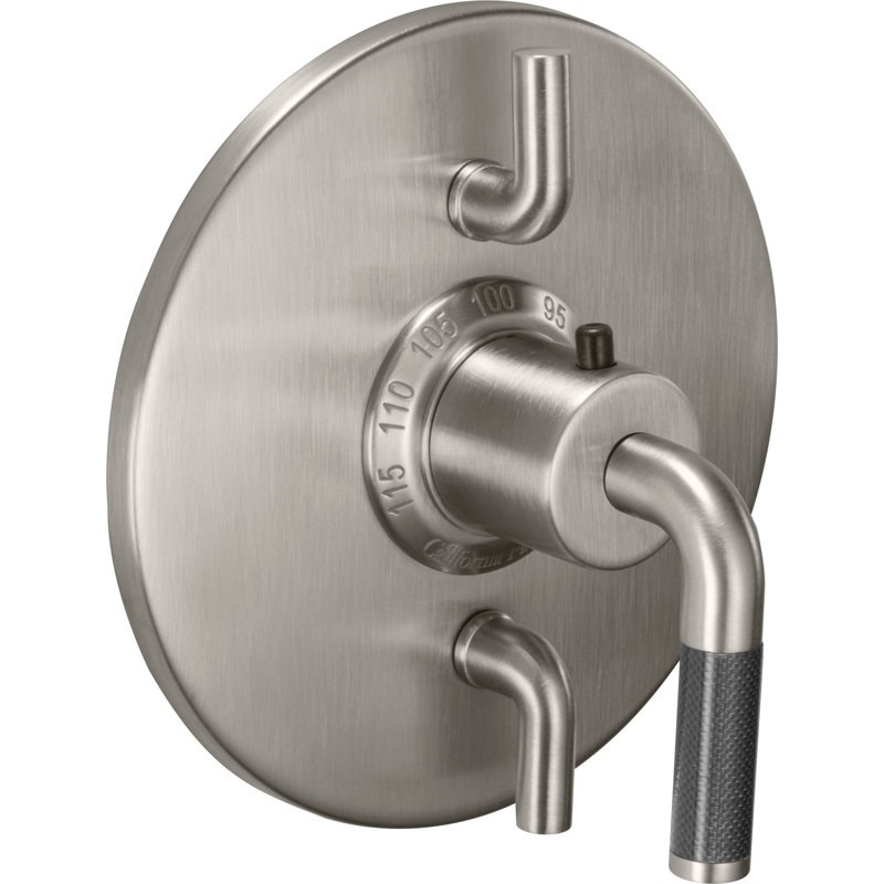 Descanso StyleTherm® 1/2" Trim Only with Dual Volume Control - Carbon Fiber Handle, Polished Chrome