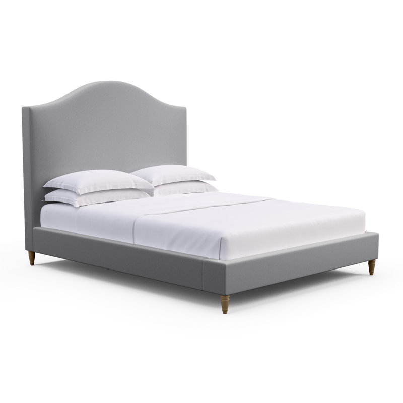 Montague Upholstered Standard Storage Bed, Box Weave Linen Bluebell, Full, Weathered